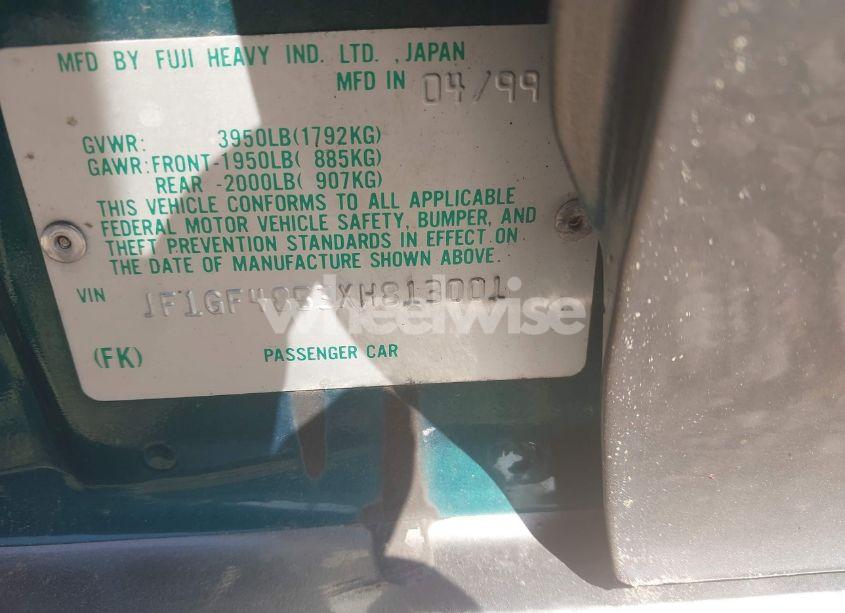 Photo 9 of 1999 Subaru Impreza OUTBACK SPORT (VIN JF1GF4853XH813001)