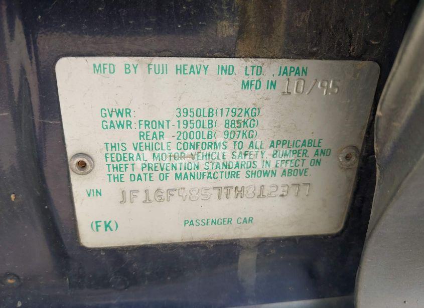 Photo 9 of 1996 Subaru Impreza OUTBACK (VIN JF1GF4857TH812377)