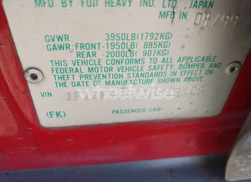 Photo 9 of 1999 Subaru Impreza OUTBACK SPORT (VIN JF1GF485XXH813108)