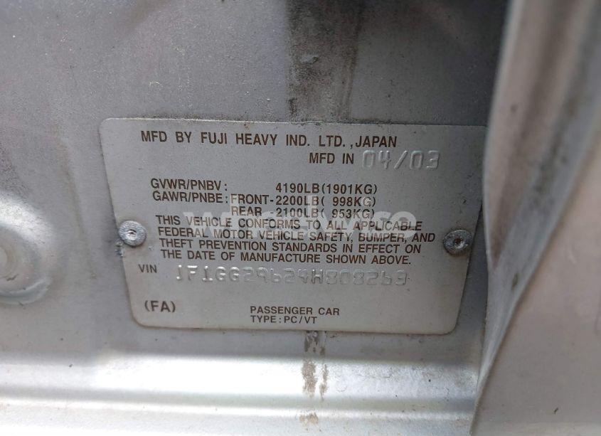 Photo 9 of 2004 Subaru Impreza WRX (VIN JF1GG29624H808263)
