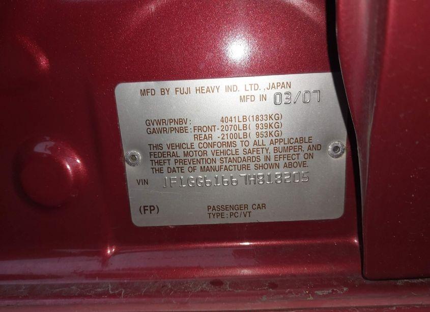 Photo 9 of 2007 Subaru Impreza 2.5I (VIN JF1GG61667H818205)