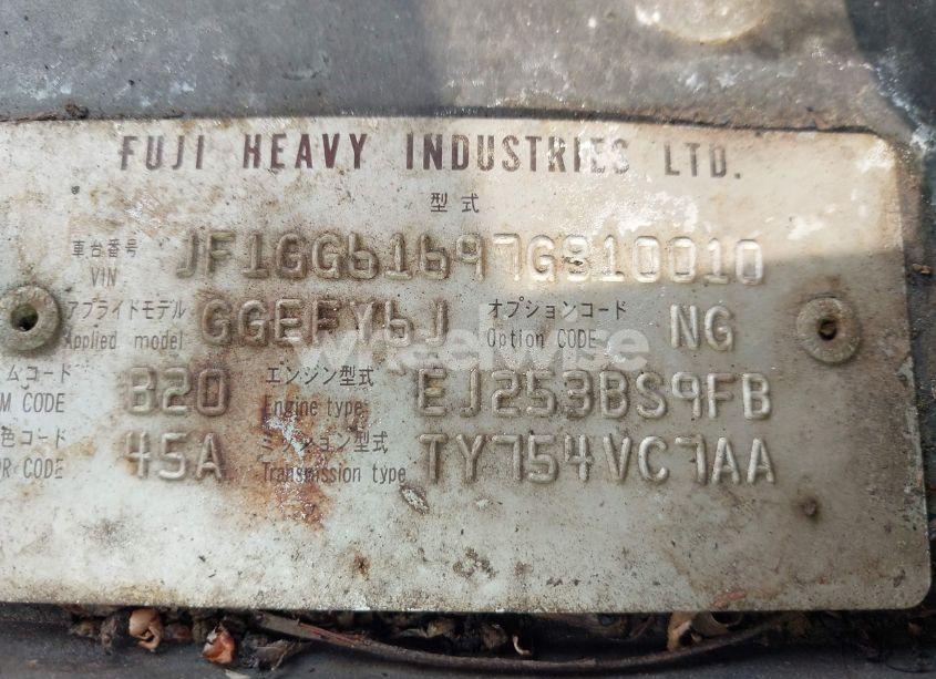 Photo 9 of 2007 Subaru Impreza 2.5I (VIN JF1GG61697G810010)