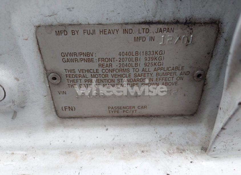 Photo 9 of 2002 Subaru Impreza 2.5TS (VIN JF1GG65542H824952)