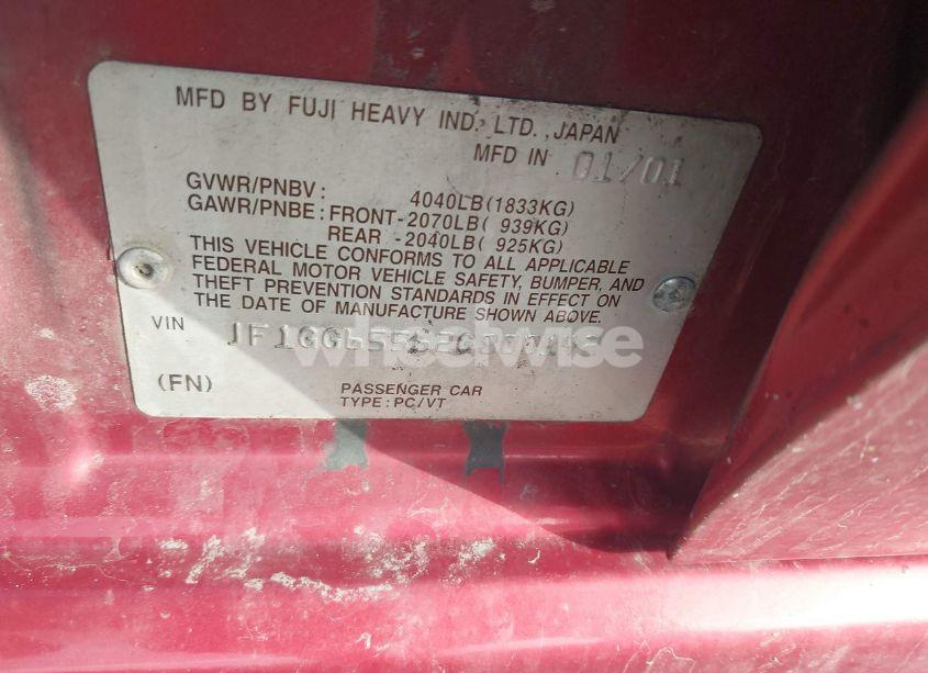 Photo 9 of 2002 Subaru Impreza 2.5TS (VIN JF1GG65562G800142)