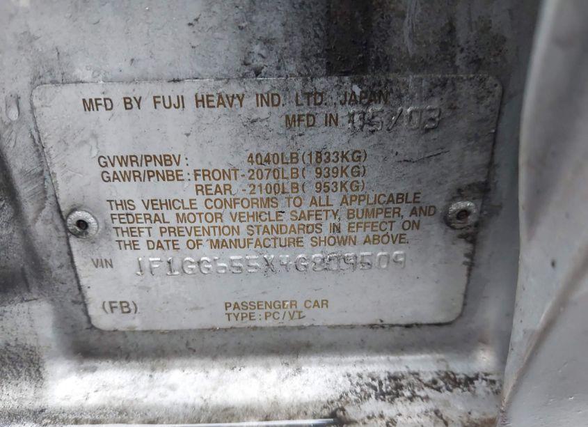 Photo 9 of 2004 Subaru Impreza 2.5TS (VIN JF1GG655X4G809509)