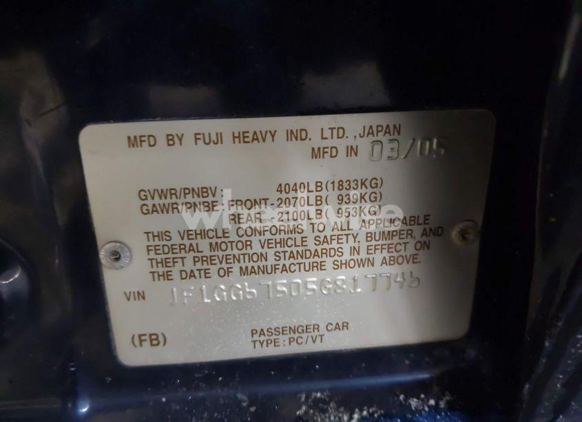 Photo 9 of 2005 Subaru Impreza 2.5RS (VIN JF1GG67505G817746)