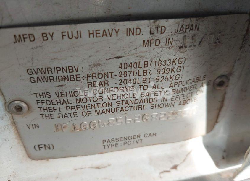 Photo 9 of 2002 Subaru Impreza OUTBACK SPORT (VIN JF1GG68562G822850)