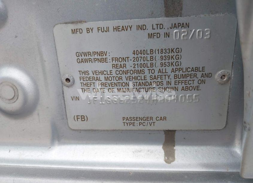 Photo 9 of 2004 Subaru Impreza OUTBACK SPORT (VIN JF1GG68584H804055)