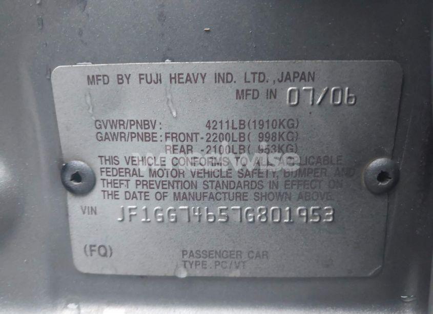 Photo 9 of 2007 Subaru Impreza WRX LIMITED (VIN JF1GG74657G801953)