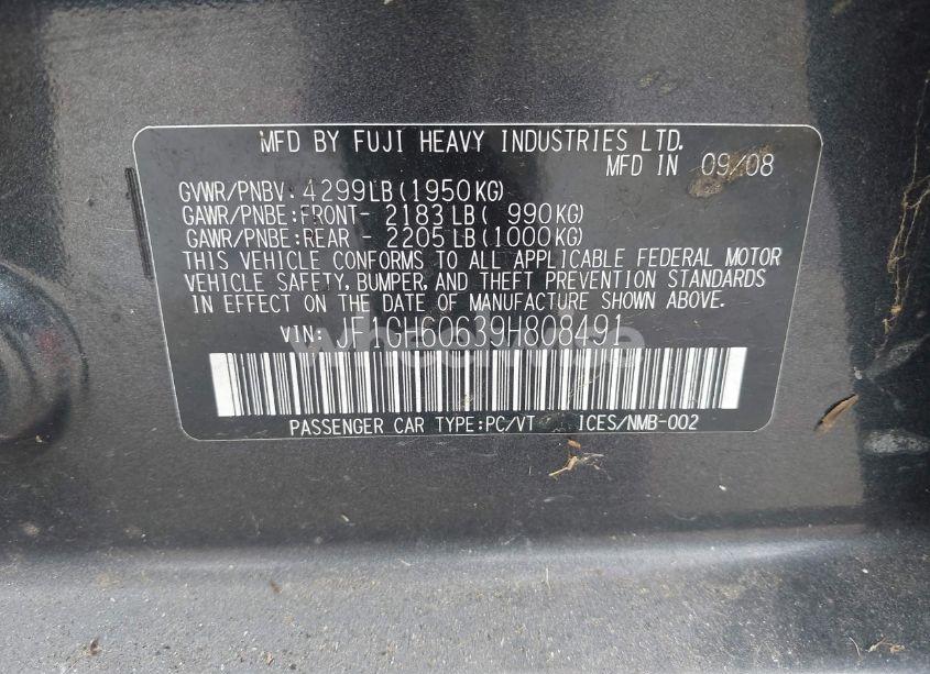 Photo 9 of 2009 Subaru Impreza 2.5I (VIN JF1GH60639H808491)