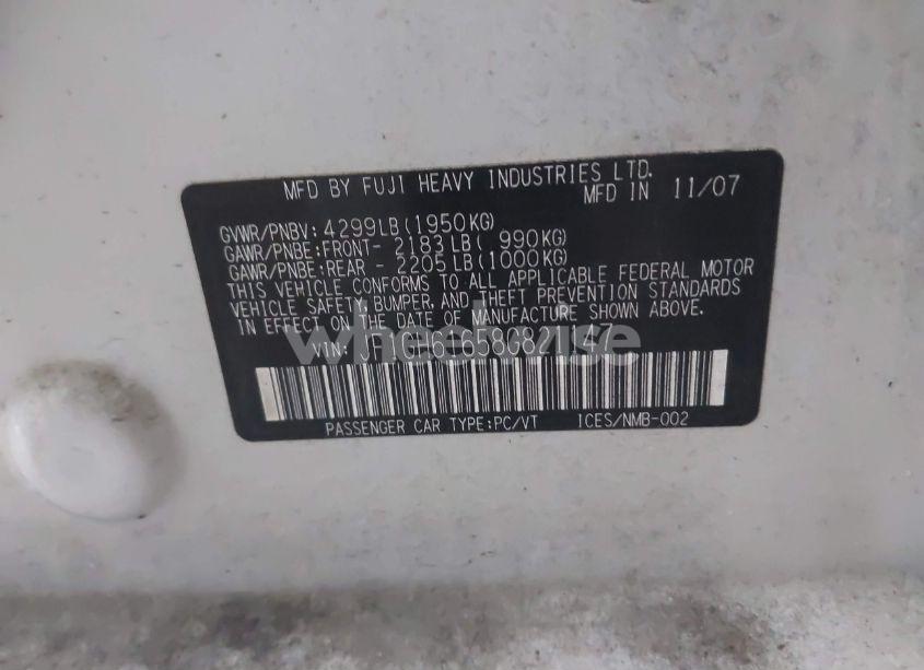 Photo 9 of 2008 Subaru Impreza 2.5I (VIN JF1GH61658G821147)