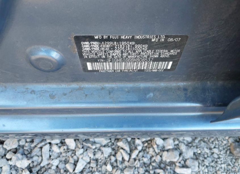 Photo 9 of 2008 Subaru Impreza 2.5I (VIN JF1GH61668H808532)
