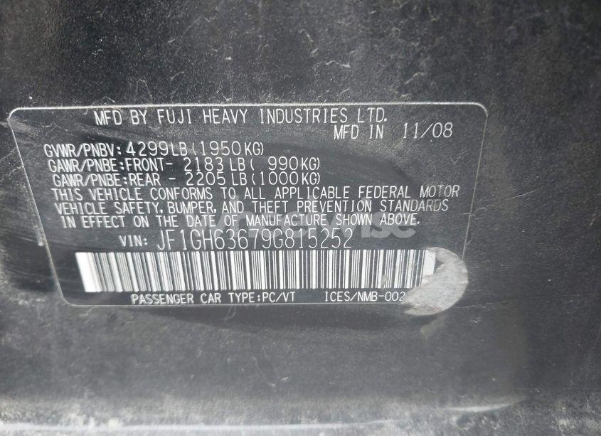 Photo 9 of 2009 Subaru Impreza OUTBACK SPORT (VIN JF1GH63679G815252)