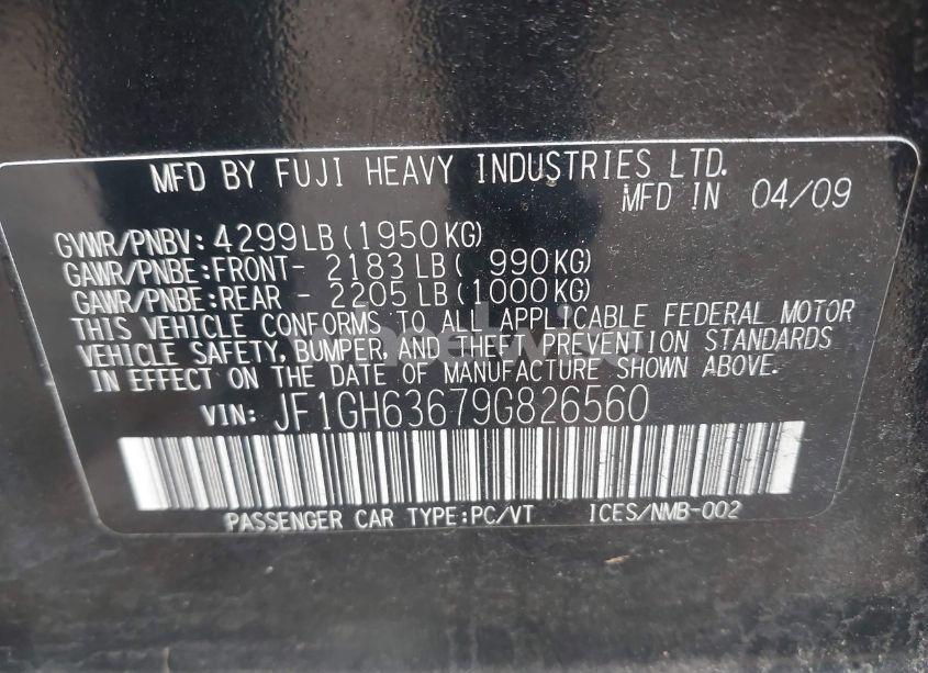 Photo 9 of 2009 Subaru Impreza OUTBACK SPORT (VIN JF1GH63679G826560)