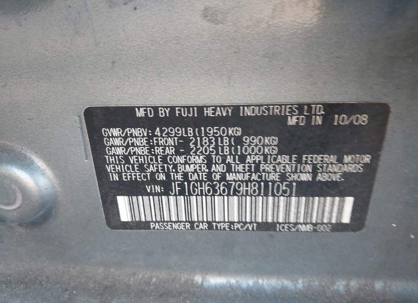 Photo 9 of 2009 Subaru Impreza OUTBACK SPORT (VIN JF1GH63679H811051)