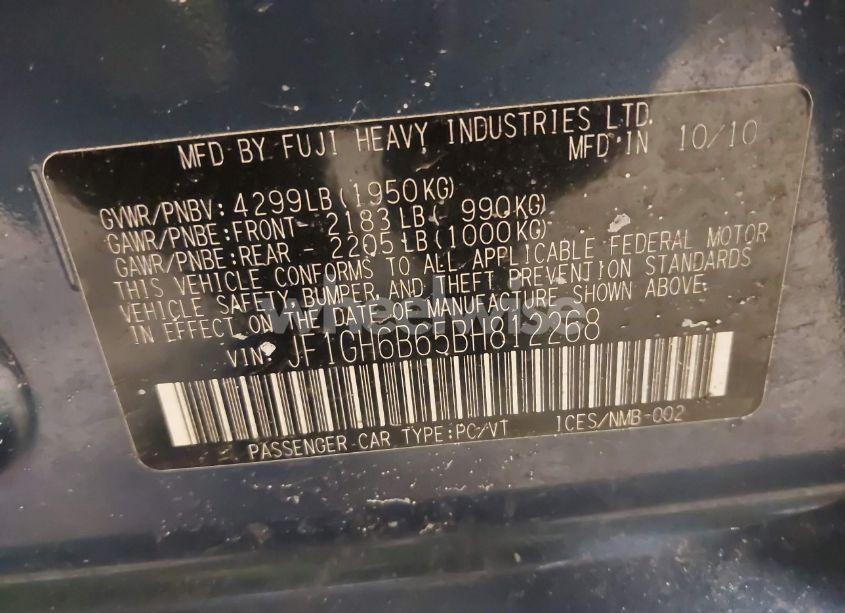 Photo 9 of 2011 Subaru Impreza 2.5I PREMIUM (VIN JF1GH6B65BH812268)