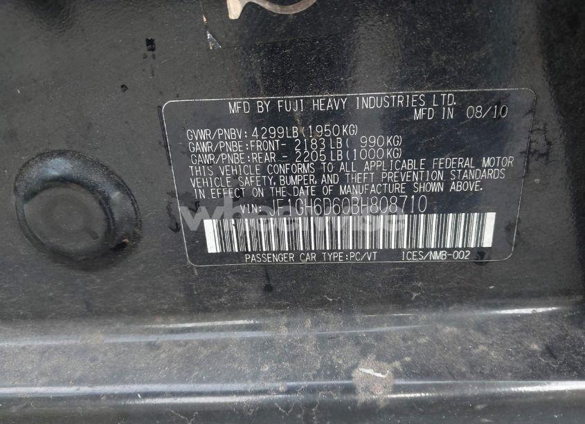 Photo 9 of 2011 Subaru Impreza OUTBACK SPORT (VIN JF1GH6D60BH808710)