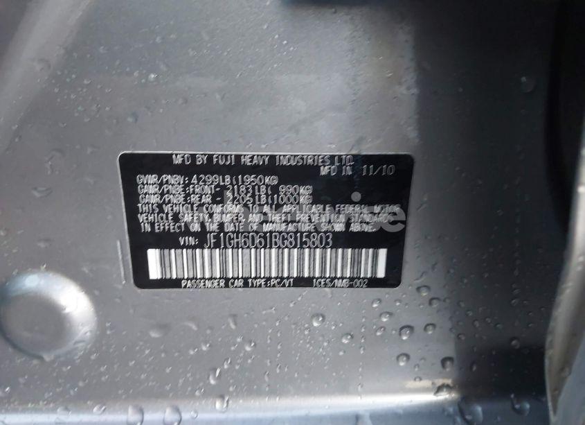 Photo 9 of 2011 Subaru Impreza OUTBACK SPORT (VIN JF1GH6D61BG815803)