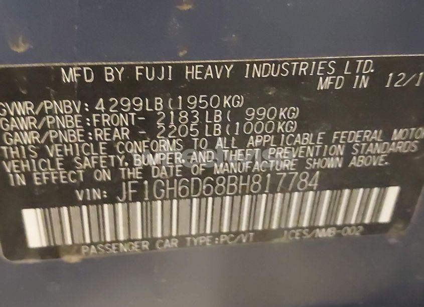 Photo 9 of 2011 Subaru Impreza OUTBACK SPORT (VIN JF1GH6D68BH817784)