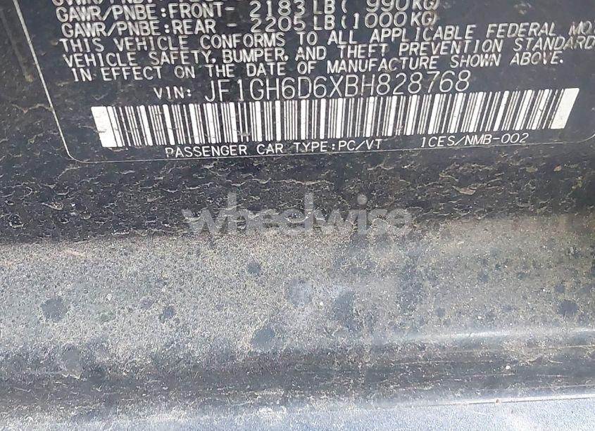 Photo 9 of 2011 Subaru Impreza OUTBACK SPORT (VIN JF1GH6D6XBH828768)