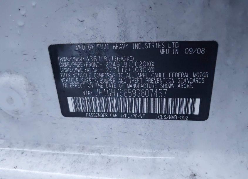 Photo 9 of 2009 Subaru Impreza WRX (VIN JF1GH76659G807457)