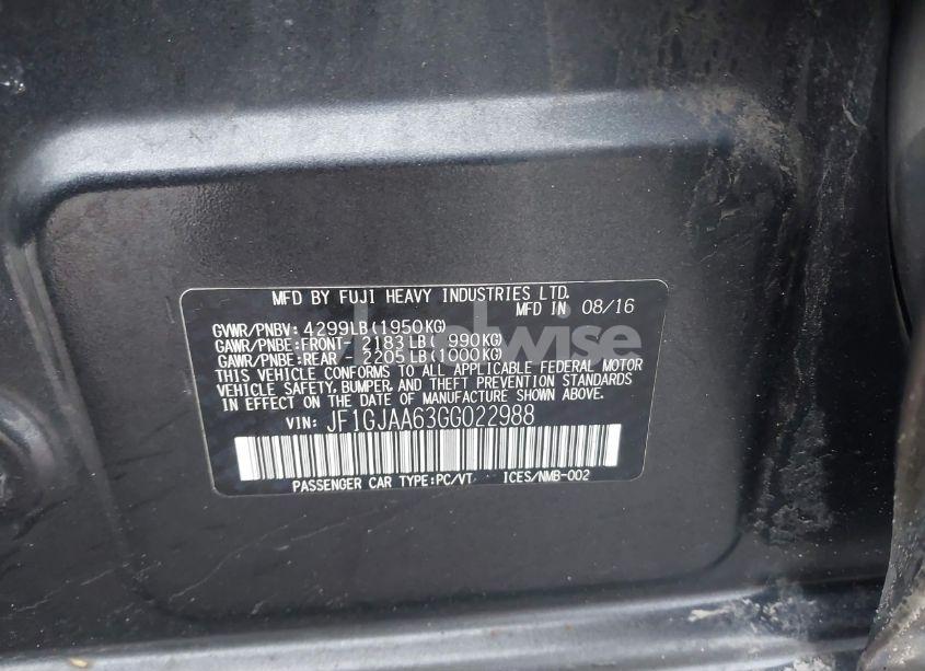 Photo 9 of 2016 Subaru Impreza 2.0I (VIN JF1GJAA63GG022988)