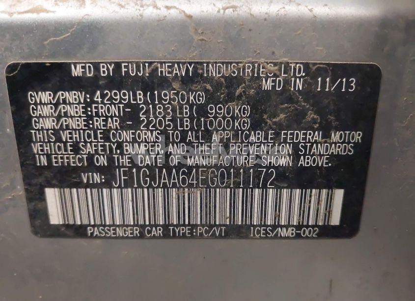 Photo 9 of 2014 Subaru Impreza 2.0I (VIN JF1GJAA64EG011172)