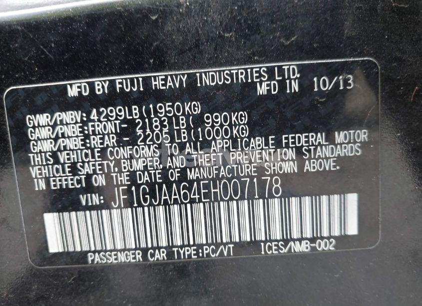 Photo 9 of 2014 Subaru Impreza 2.0I (VIN JF1GJAA64EH007178)