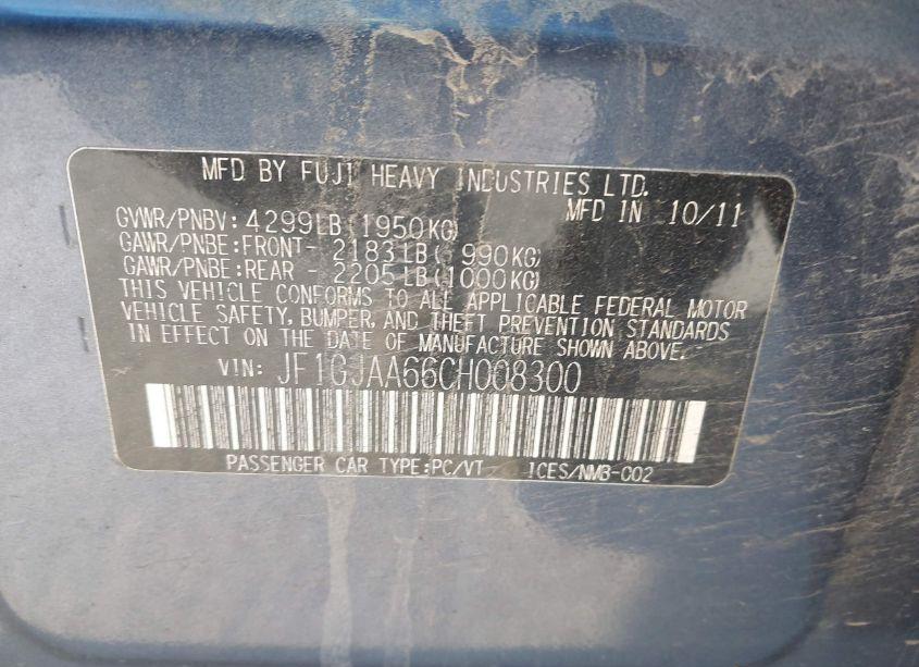 Photo 9 of 2012 Subaru Impreza 2.0I (VIN JF1GJAA66CH008300)