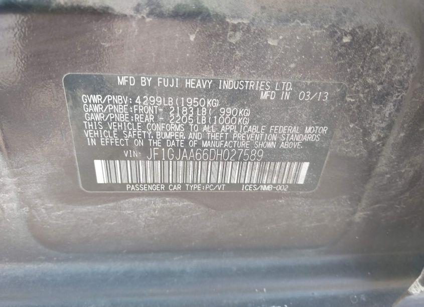 Photo 9 of 2013 Subaru Impreza 2.0I (VIN JF1GJAA66DH027589)