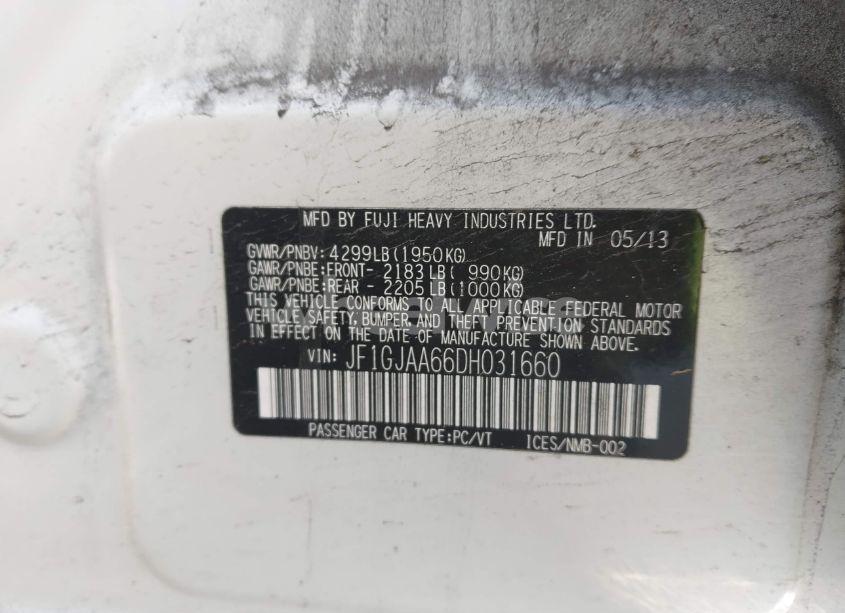 Photo 9 of 2013 Subaru Impreza 2.0I (VIN JF1GJAA66DH031660)
