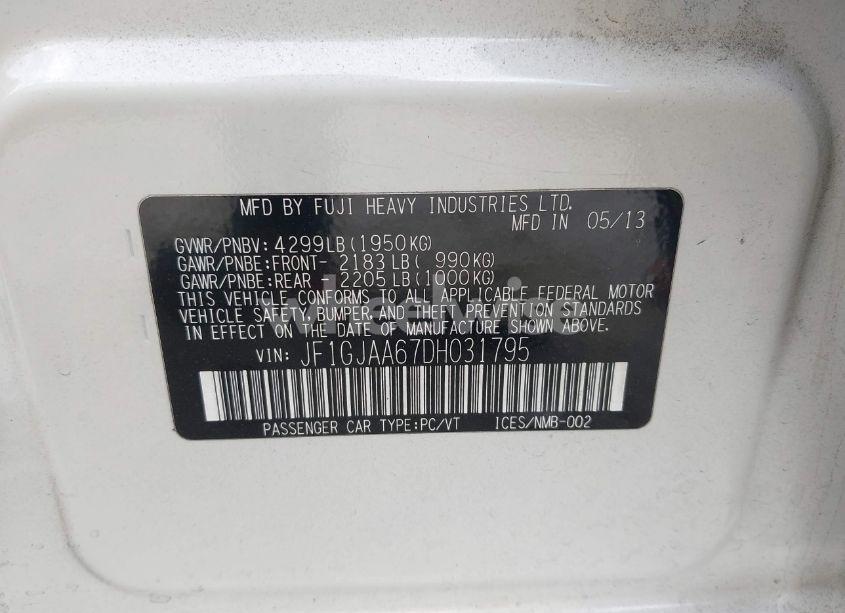 Photo 9 of 2013 Subaru Impreza 2.0I (VIN JF1GJAA67DH031795)