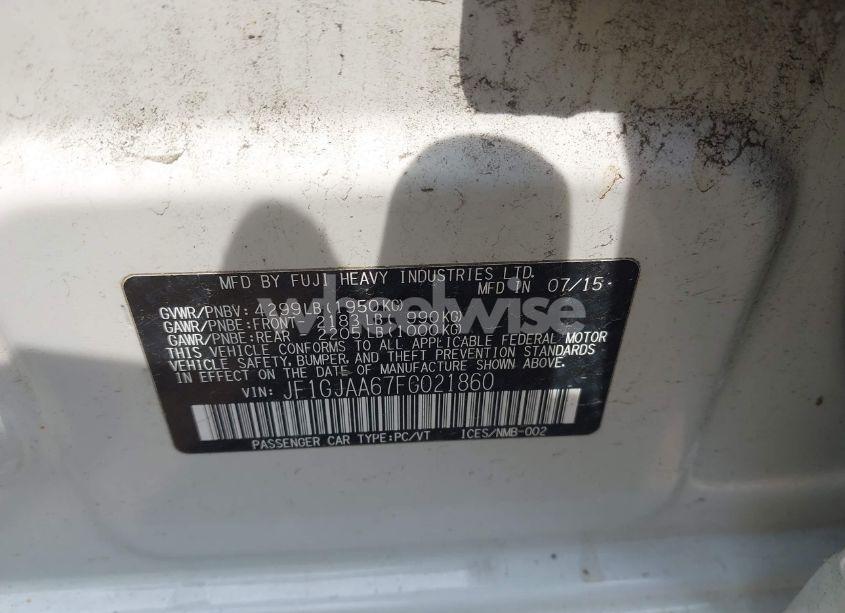 Photo 9 of 2015 Subaru Impreza 2.0I (M5) (VIN JF1GJAA67FG021860)