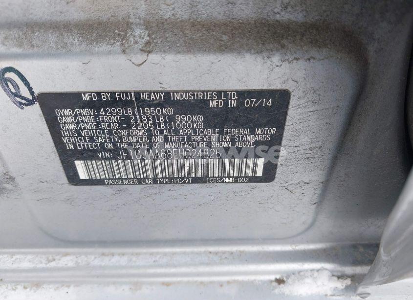 Photo 9 of 2014 Subaru Impreza 2.0I (VIN JF1GJAA68EH024825)