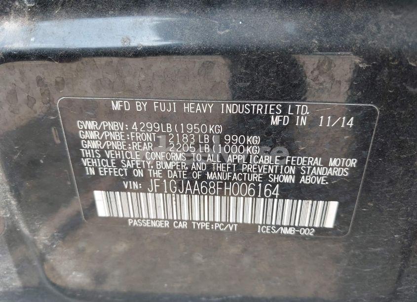 Photo 9 of 2015 Subaru Impreza 2.0I (VIN JF1GJAA68FH006164)