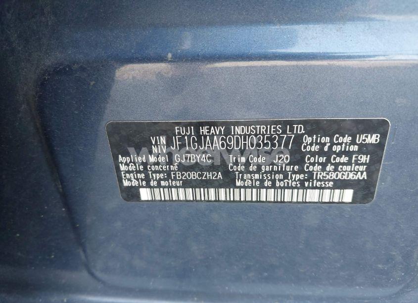 Photo 9 of 2013 Subaru Impreza 2.0I (VIN JF1GJAA69DH035377)