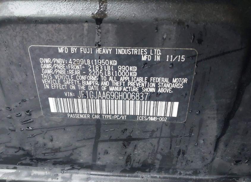 Photo 9 of 2016 Subaru Impreza 2.0I (VIN JF1GJAA69GH006837)