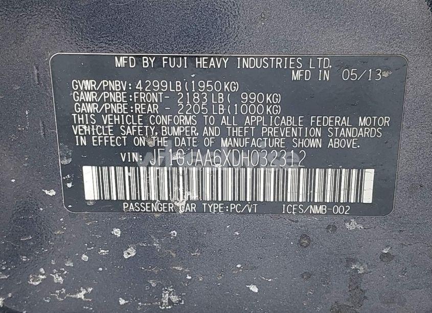 Photo 9 of 2013 Subaru Impreza 2.0I (VIN JF1GJAA6XDH032312)