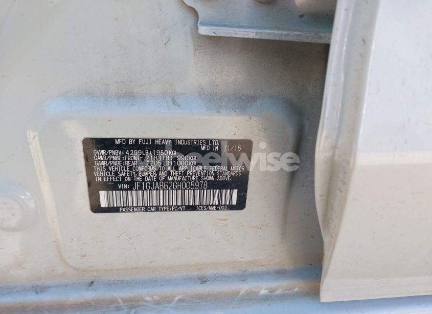 Photo 9 of 2016 Subaru Impreza 2.0I PREMIUM (VIN JF1GJAB62GH005978)