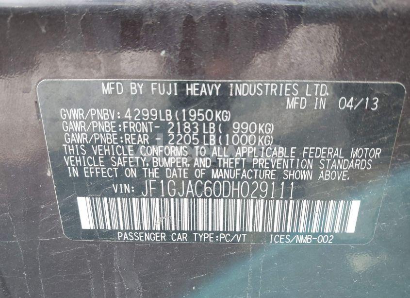 Photo 9 of 2013 Subaru Impreza 2.0I PREMIUM (VIN JF1GJAC60DH029111)