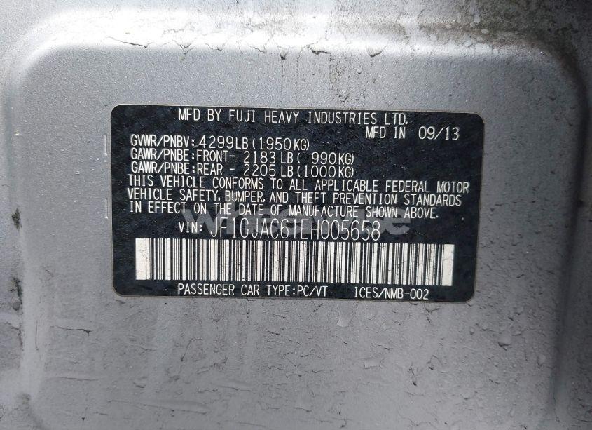 Photo 9 of 2014 Subaru Impreza 2.0I PREMIUM (VIN JF1GJAC61EH005658)