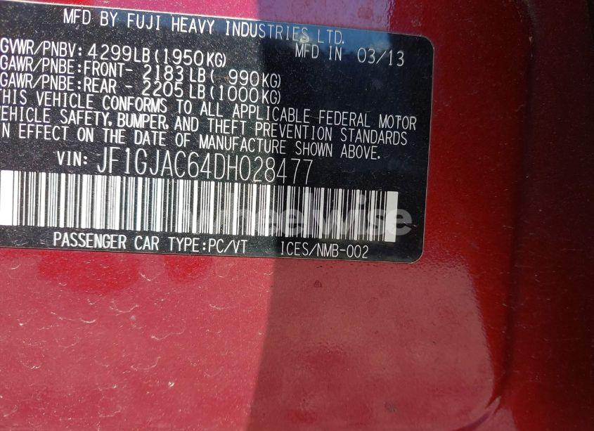 Photo 9 of 2013 Subaru Impreza 2.0I PREMIUM (VIN JF1GJAC64DH028477)