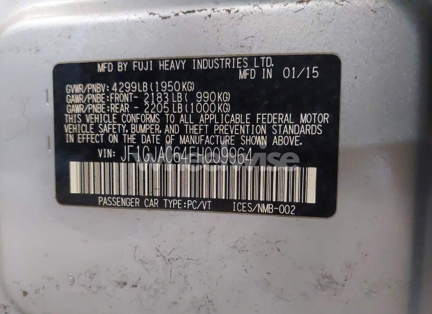 Photo 9 of 2015 Subaru Impreza 2.0I PREMIUM (VIN JF1GJAC64FH009964)