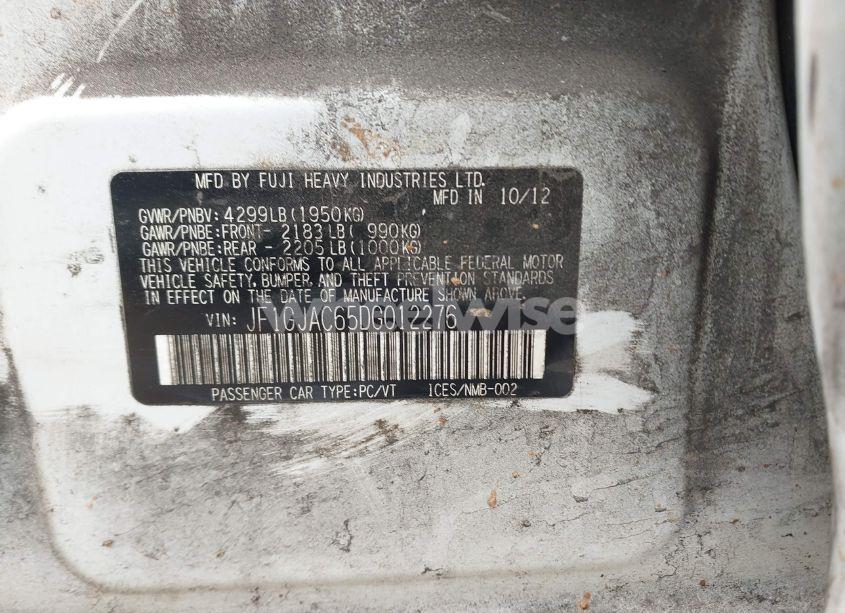 Photo 9 of 2013 Subaru Impreza 2.0I PREMIUM (VIN JF1GJAC65DG012276)