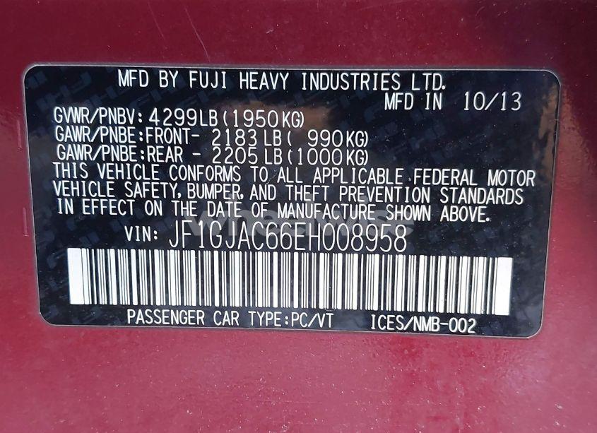 Photo 9 of 2014 Subaru Impreza 2.0I PREMIUM (VIN JF1GJAC66EH008958)