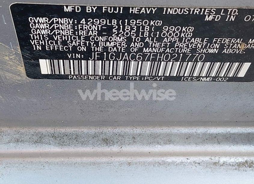 Photo 9 of 2015 Subaru Impreza 2.0I PREMIUM (VIN JF1GJAC67FH021770)