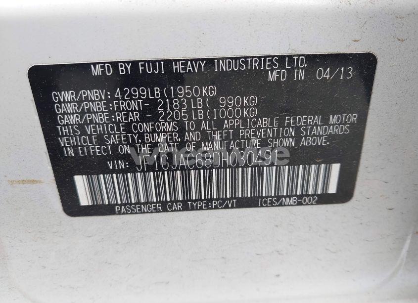 Photo 9 of 2013 Subaru Impreza 2.0I PREMIUM (VIN JF1GJAC68DH030491)