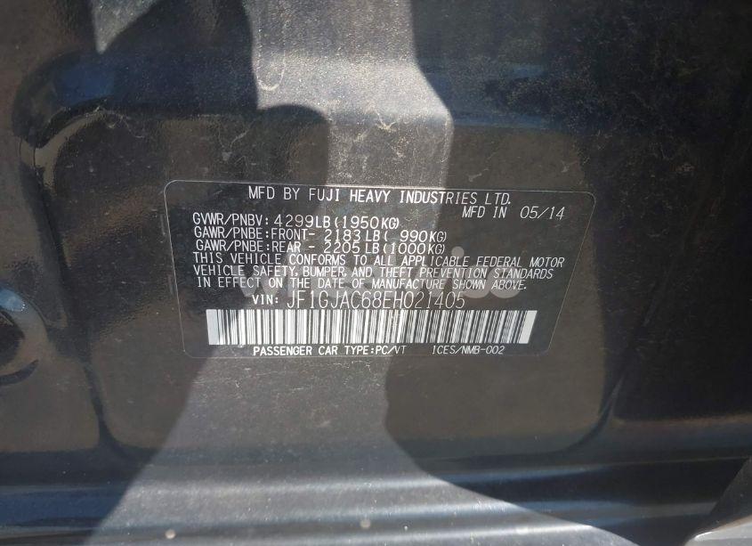 Photo 9 of 2014 Subaru Impreza 2.0I PREMIUM (VIN JF1GJAC68EH021405)