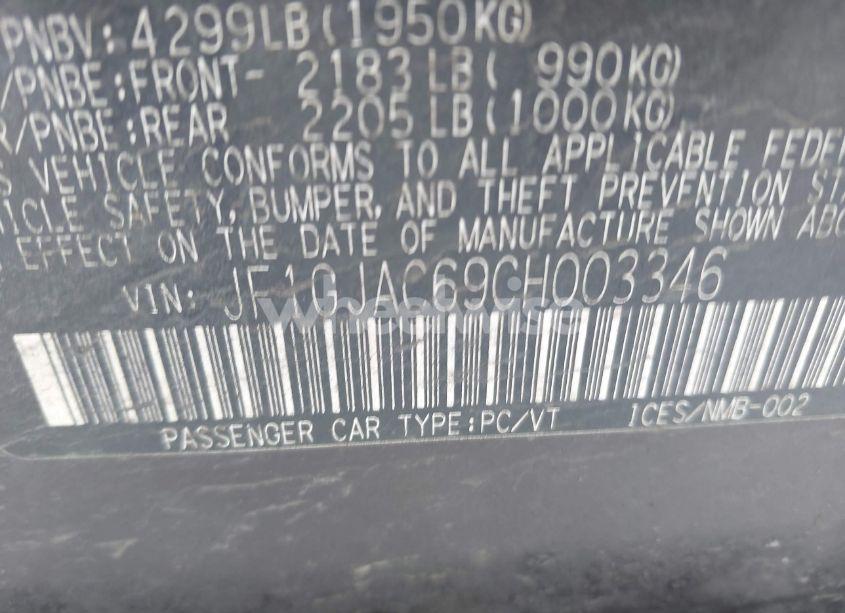 Photo 9 of 2012 Subaru Impreza 2.0I PREMIUM (VIN JF1GJAC69CH003346)