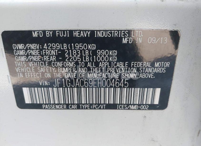 Photo 9 of 2014 Subaru Impreza 2.0I PREMIUM (VIN JF1GJAC69EH004645)